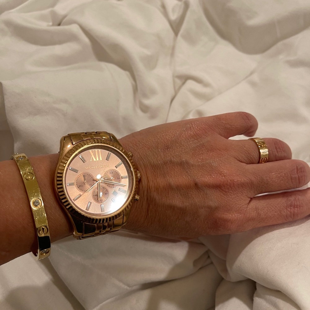 Michael Kors oversized rose gold watch
